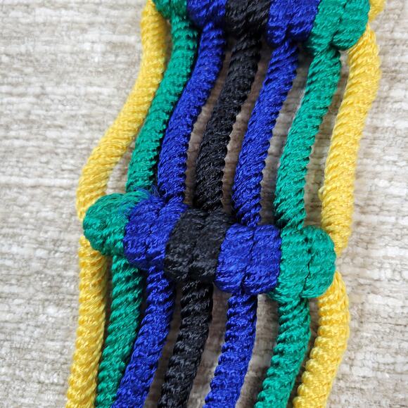 VTG Yves Saint Laurent Trimmings Woven Rope Belt Womens Statement Fringe Boho main image 12